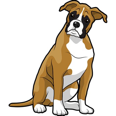 clip art of boxer dog